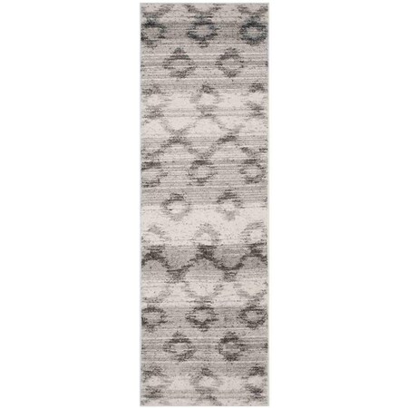 Safavieh Adirondack Power Loomed Runner Rugs; Silver & Charcoal - 2 ft.-6 in. x 12 ft. ADR106P-212